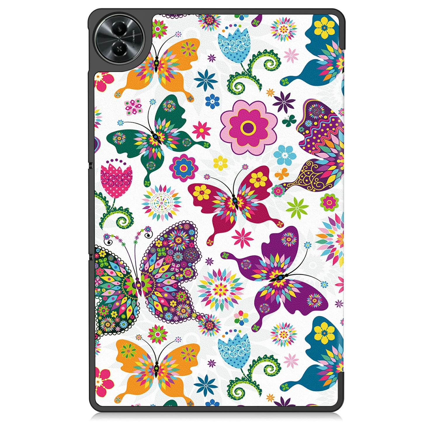 For Realme Pad 2 PU Leather Trifold Stand Cover Pattern Printing Protective Tablet Case