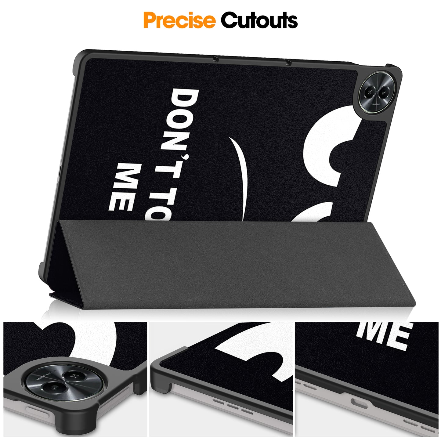 For Realme Pad 2 PU Leather Trifold Stand Cover Pattern Printing Protective Tablet Case