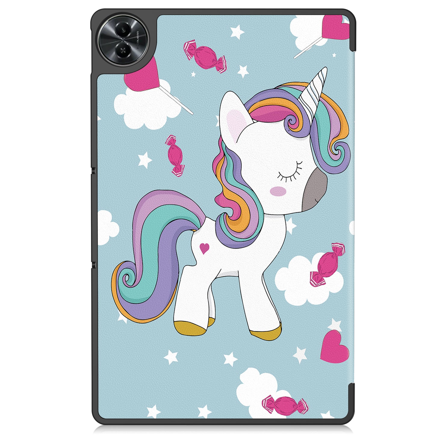 For Realme Pad 2 PU Leather Trifold Stand Cover Pattern Printing Protective Tablet Case