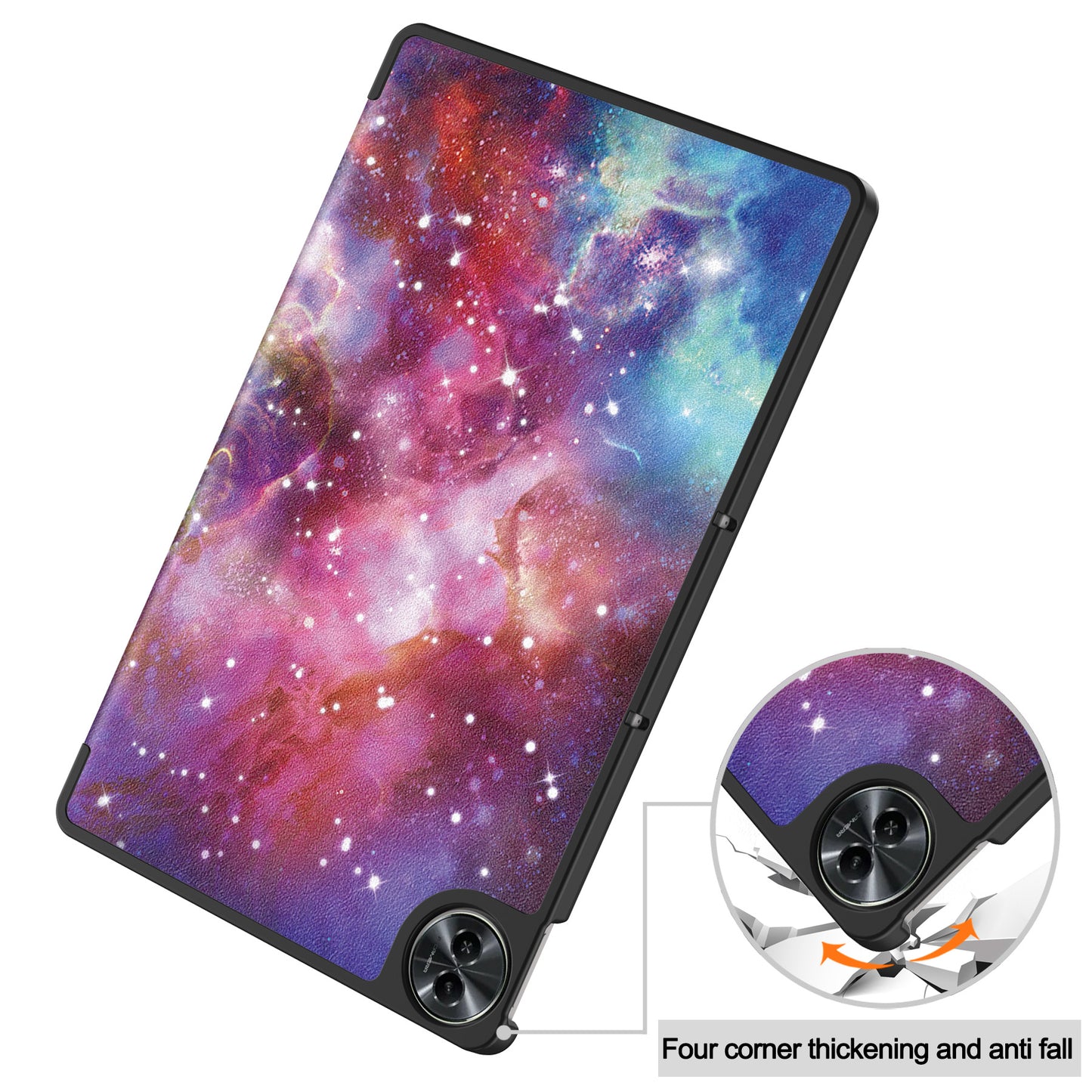For Realme Pad 2 PU Leather Trifold Stand Cover Pattern Printing Protective Tablet Case