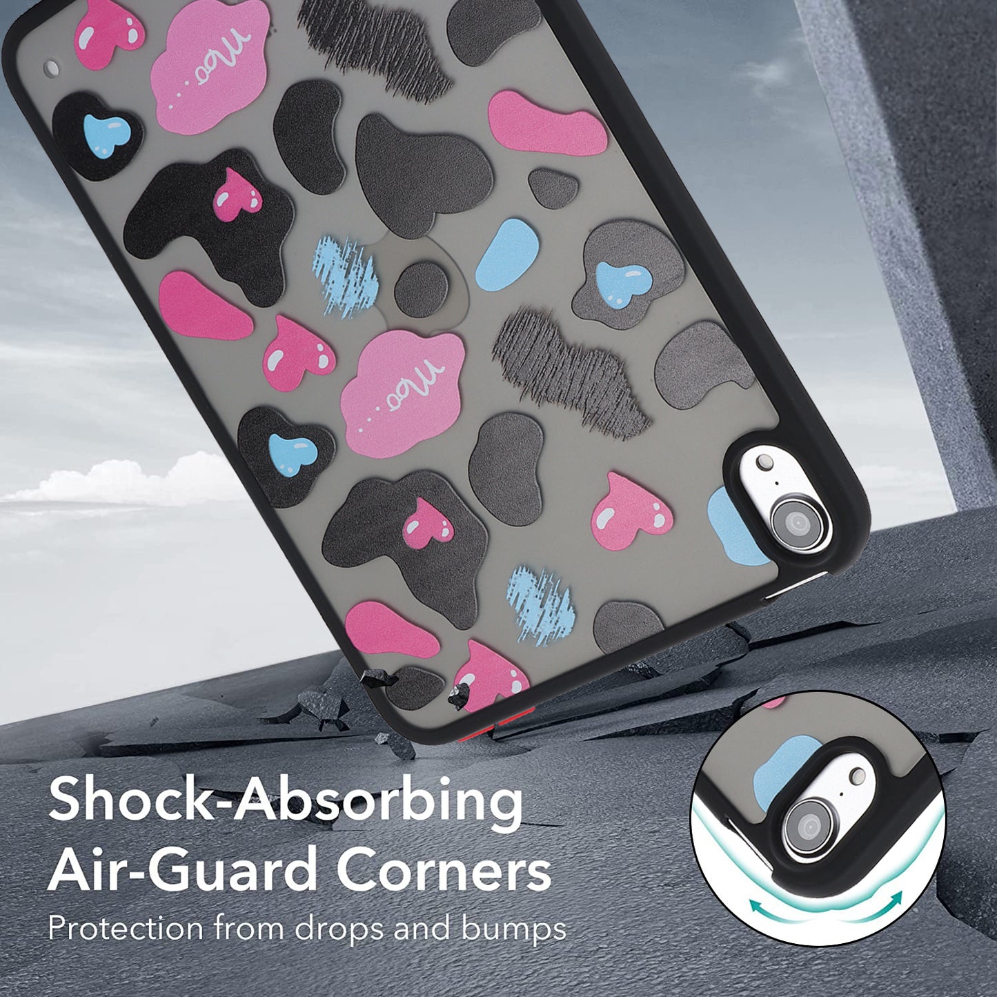 Skin-touch Pattern Printing Tablet Case for iPad mini (2021) , PC+TPU Anti-scratch Tablet Cover