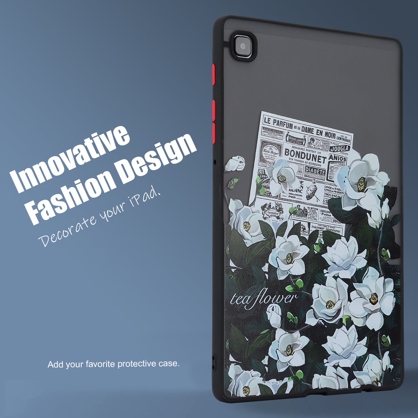 For Samsung Galaxy Tab A7 Lite 8.7-inch T225 T220 Tablet Case Skin-touch Pattern Printing PC+TPU Cover