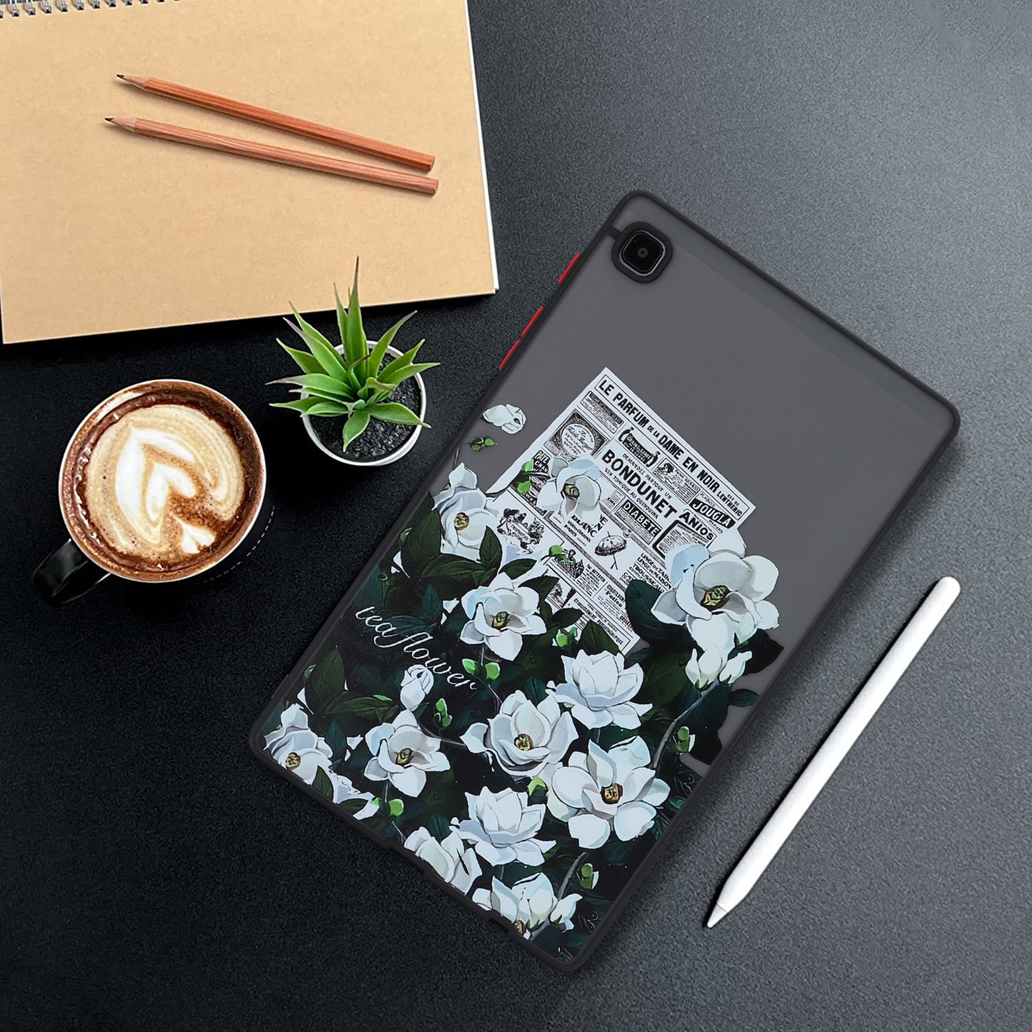For Samsung Galaxy Tab A7 Lite 8.7-inch T225 T220 Tablet Case Skin-touch Pattern Printing PC+TPU Cover