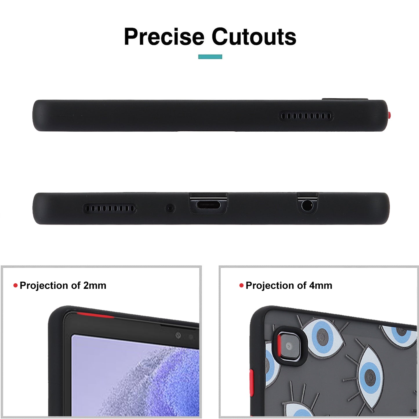For Samsung Galaxy Tab A7 Lite 8.7-inch T225 T220 Tablet Case Skin-touch Pattern Printing PC+TPU Cover