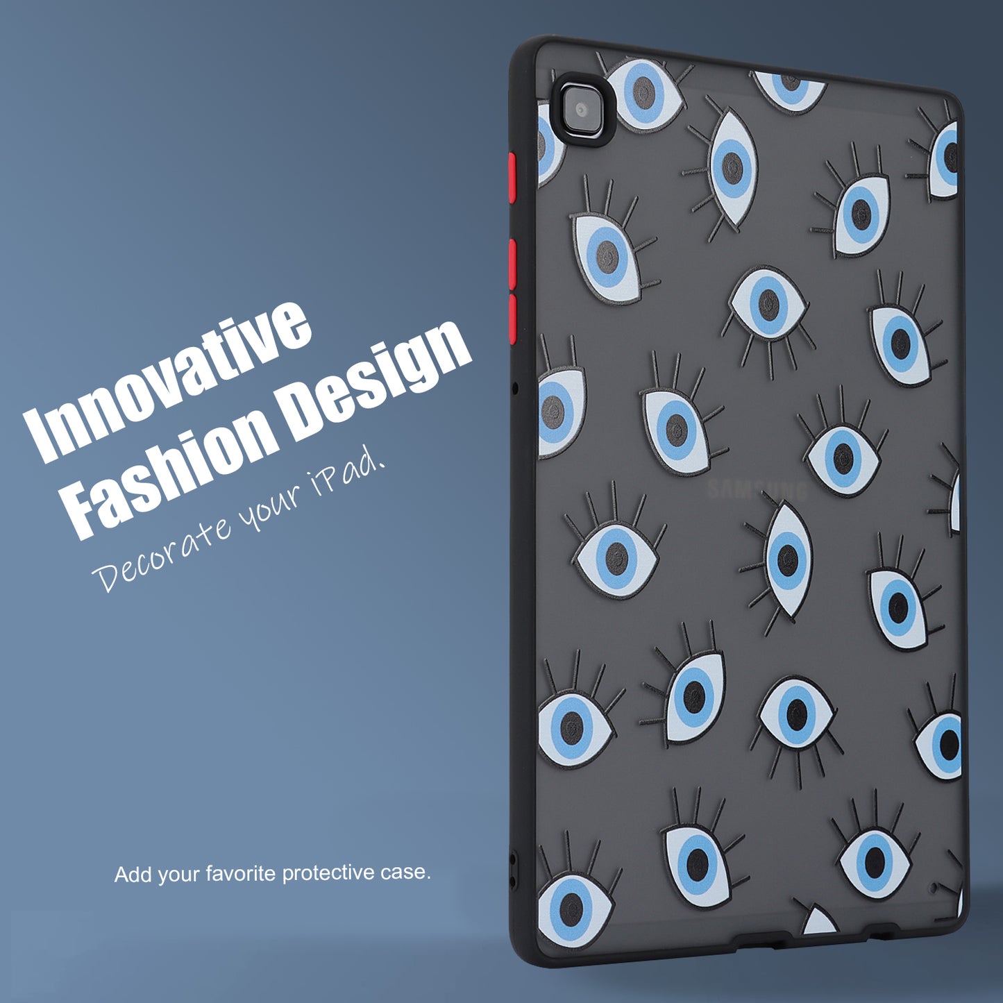 For Samsung Galaxy Tab A7 Lite 8.7-inch T225 T220 Tablet Case Skin-touch Pattern Printing PC+TPU Cover