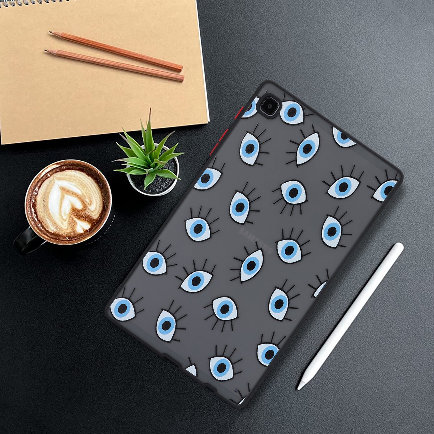 For Samsung Galaxy Tab A7 Lite 8.7-inch T225 T220 Tablet Case Skin-touch Pattern Printing PC+TPU Cover