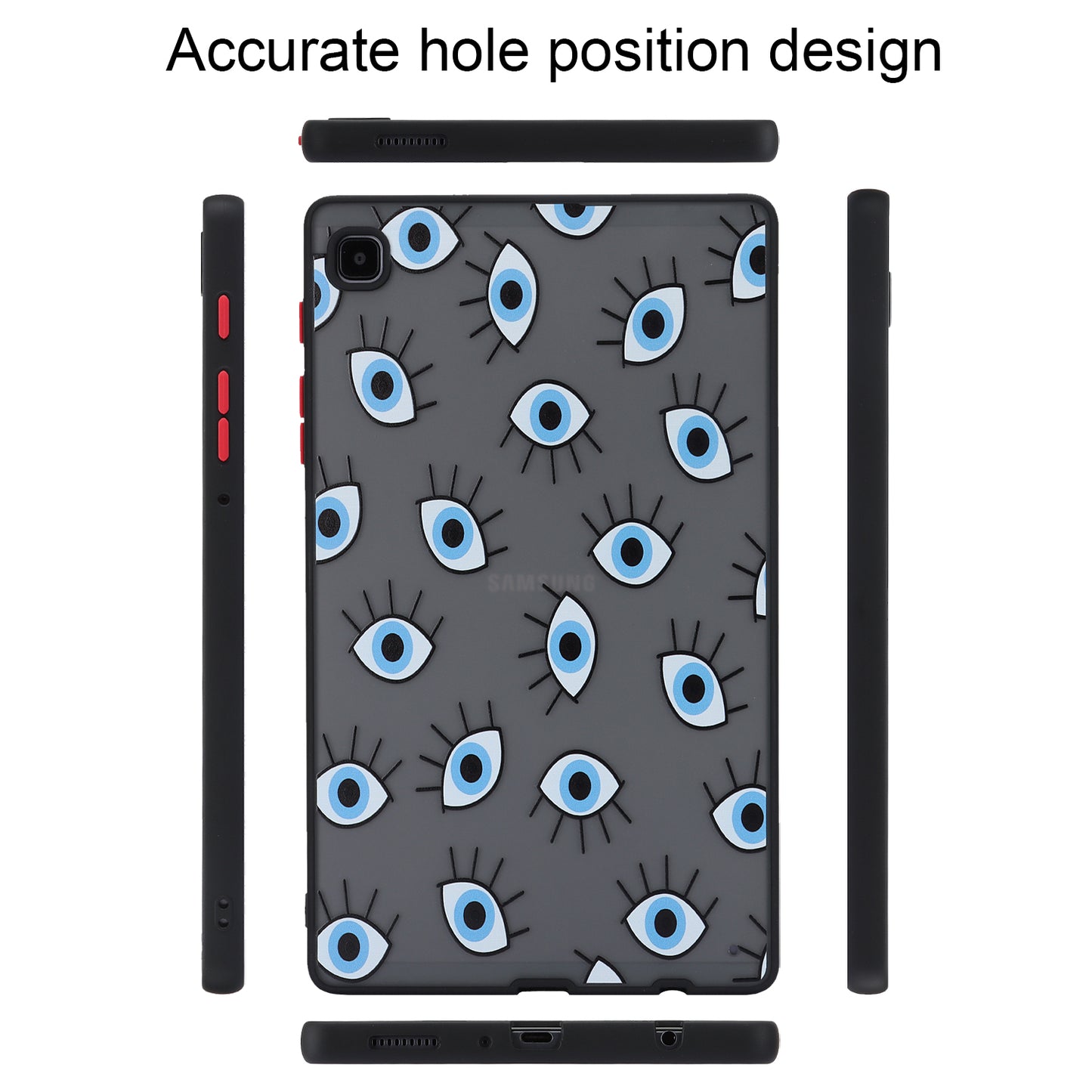 For Samsung Galaxy Tab A7 Lite 8.7-inch T225 T220 Tablet Case Skin-touch Pattern Printing PC+TPU Cover