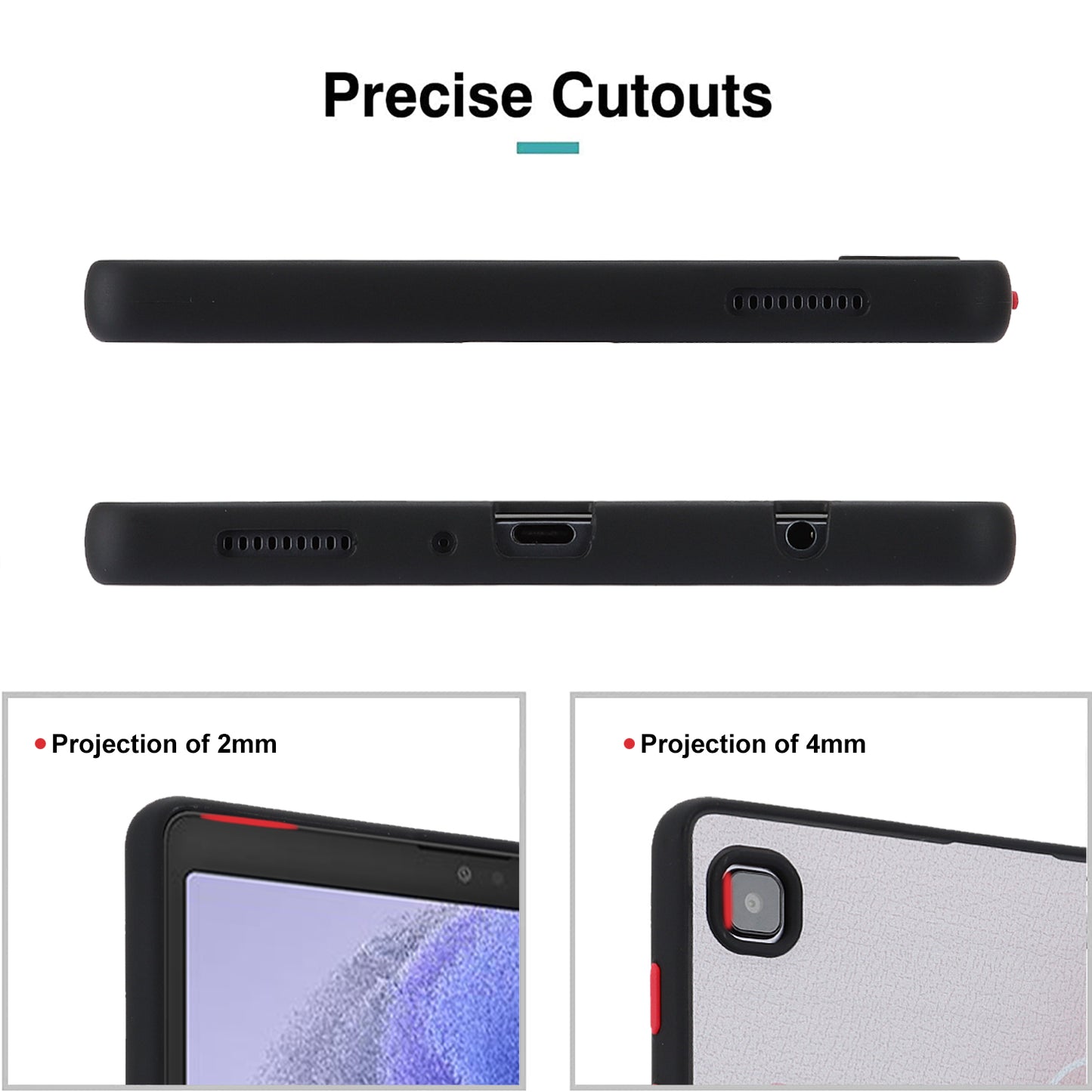 For Samsung Galaxy Tab A7 Lite 8.7-inch T225 T220 Tablet Case Skin-touch Pattern Printing PC+TPU Cover