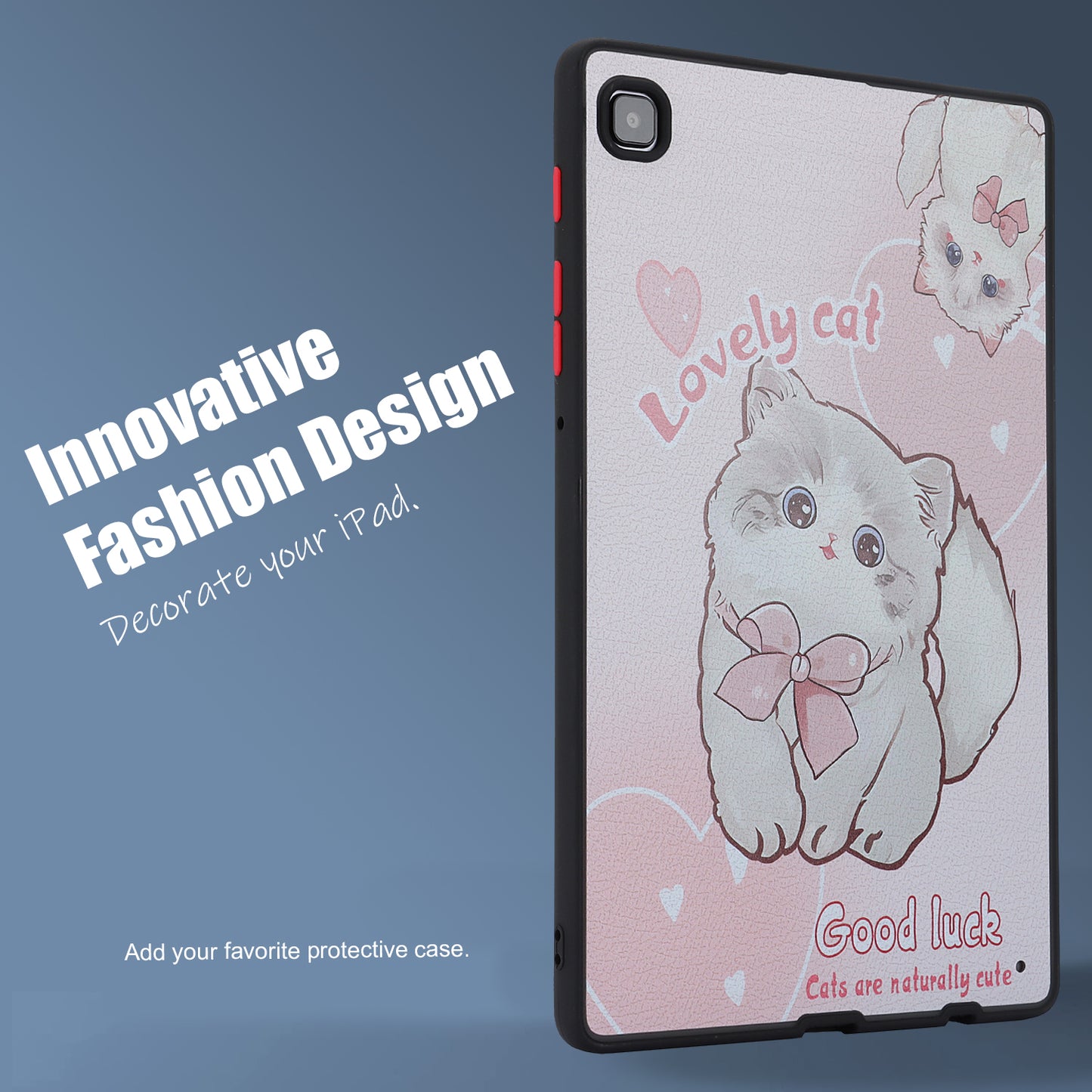 For Samsung Galaxy Tab A7 Lite 8.7-inch T225 T220 Tablet Case Skin-touch Pattern Printing PC+TPU Cover