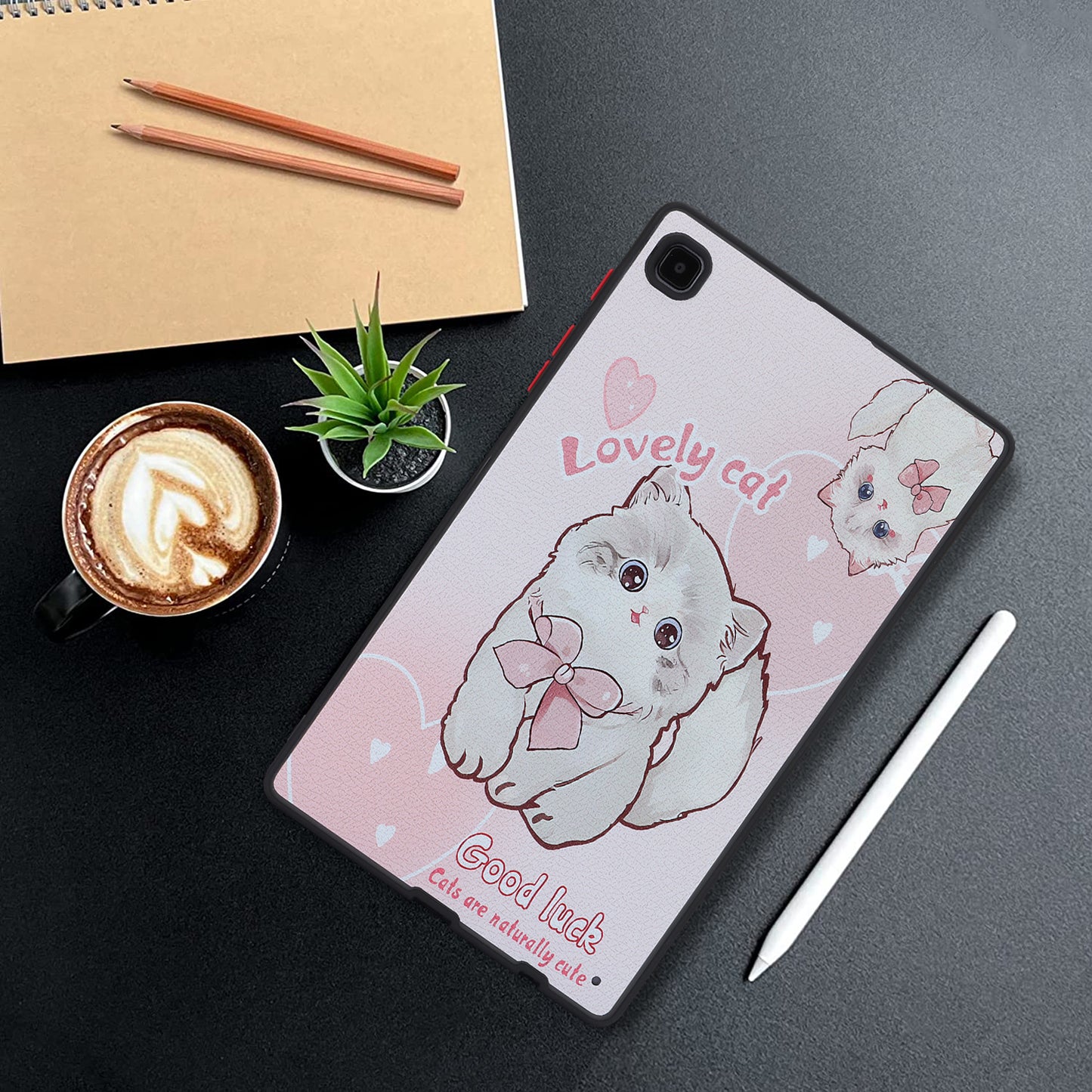 For Samsung Galaxy Tab A7 Lite 8.7-inch T225 T220 Tablet Case Skin-touch Pattern Printing PC+TPU Cover