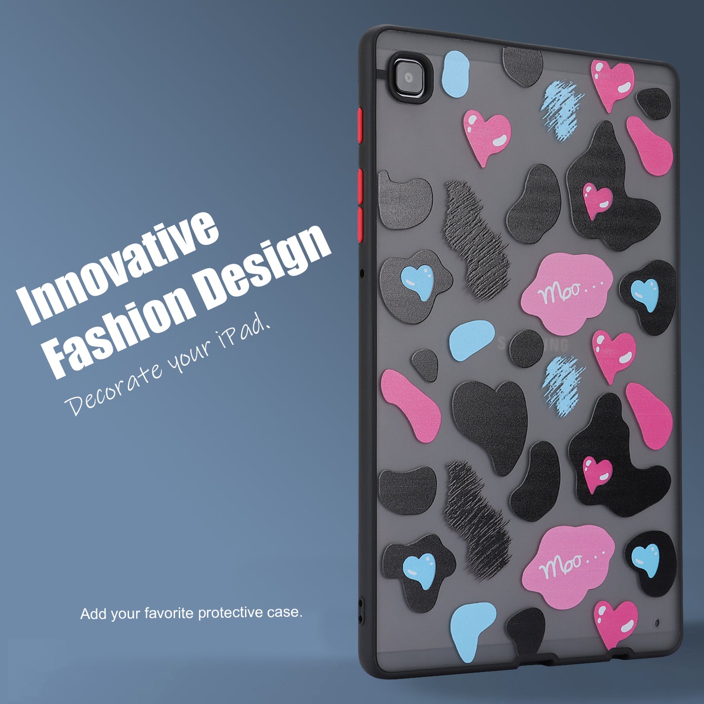 For Samsung Galaxy Tab A7 Lite 8.7-inch T225 T220 Tablet Case Skin-touch Pattern Printing PC+TPU Cover