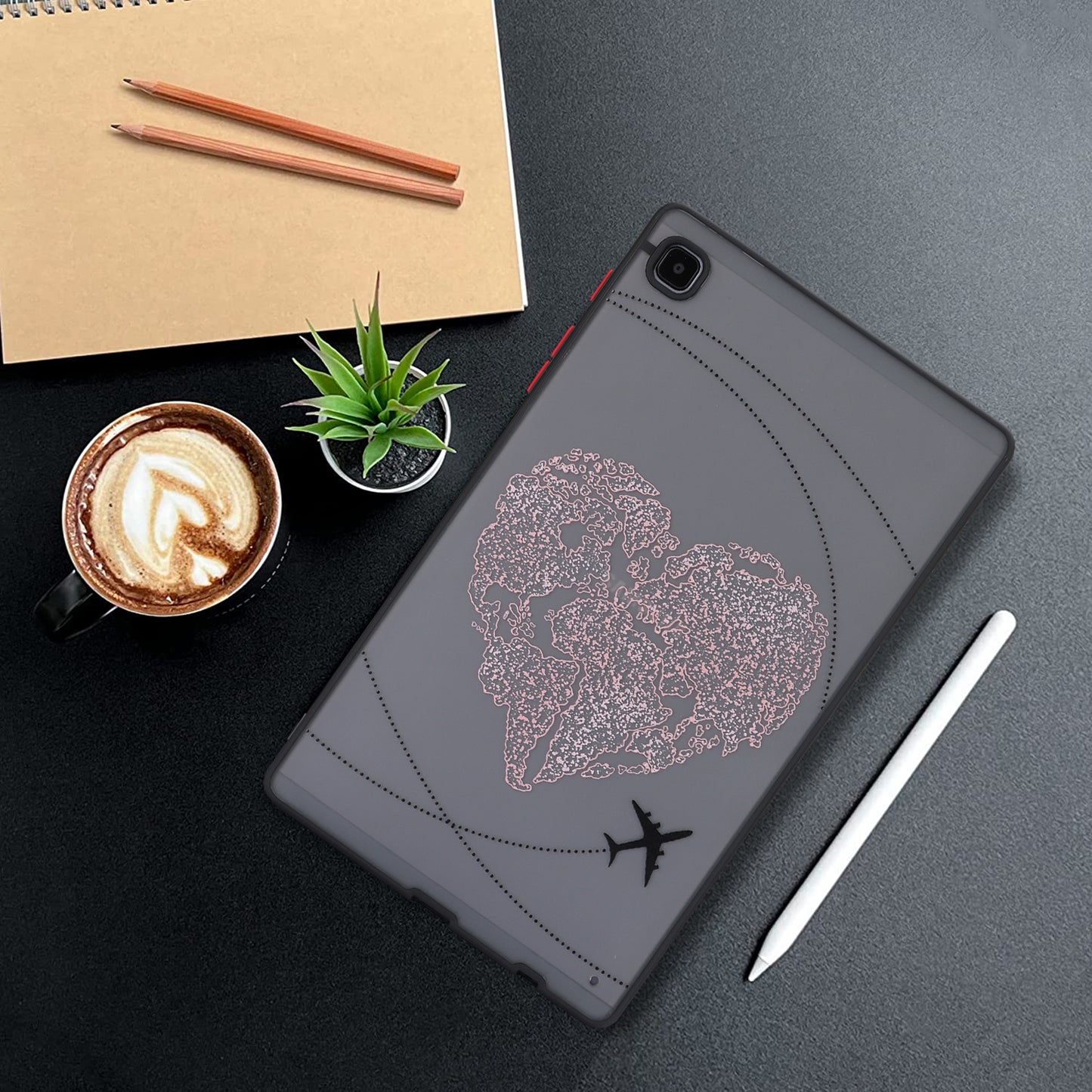 For Samsung Galaxy Tab A7 Lite 8.7-inch T225 T220 Tablet Case Skin-touch Pattern Printing PC+TPU Cover