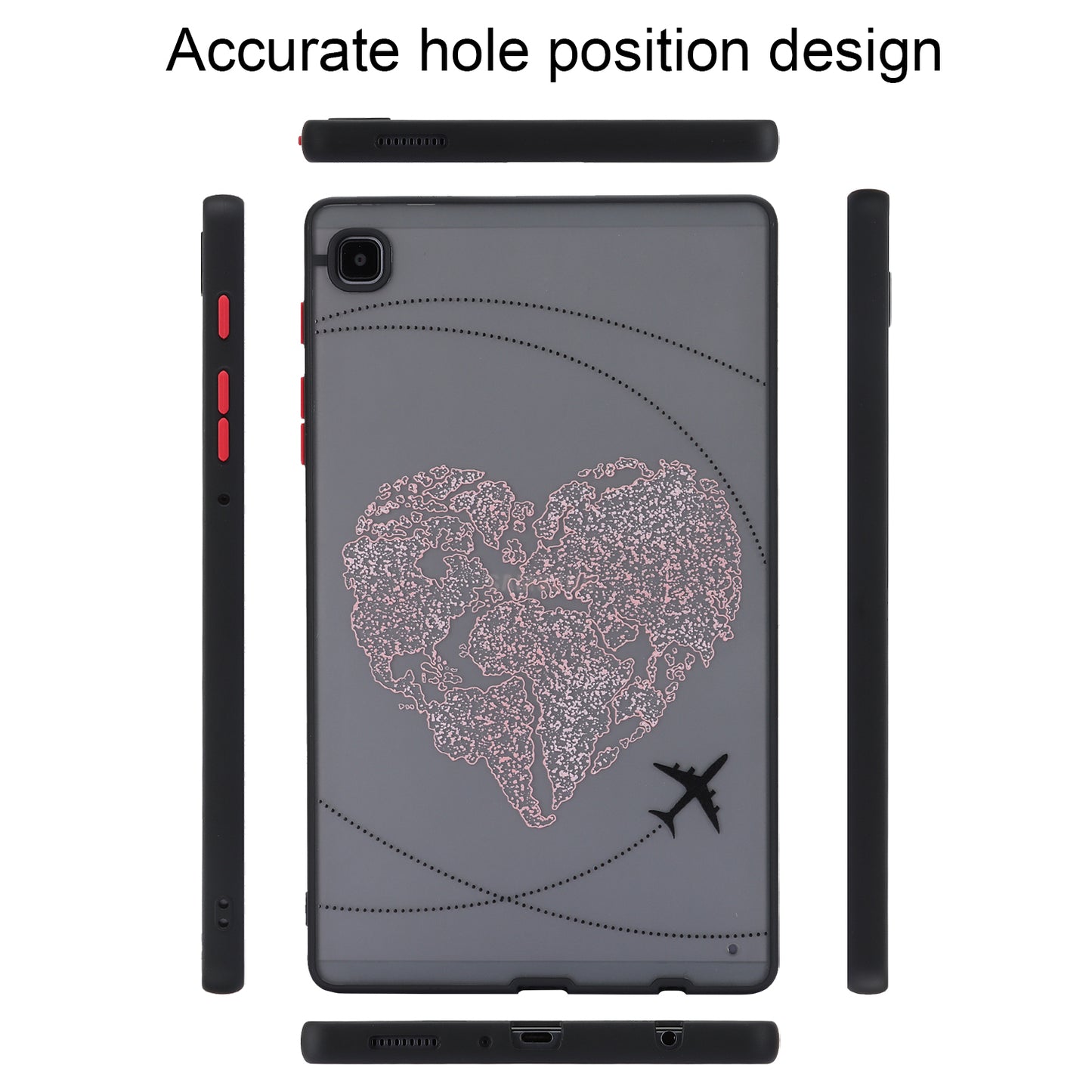 For Samsung Galaxy Tab A7 Lite 8.7-inch T225 T220 Tablet Case Skin-touch Pattern Printing PC+TPU Cover