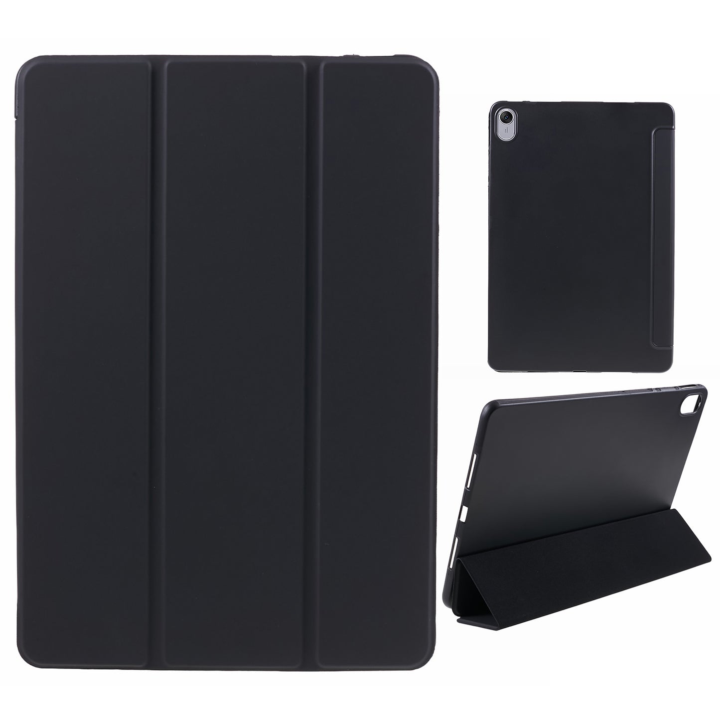 For Huawei MatePad 11.5 PU Leather + Silicone Shockproof Cover Anti-Drop Tri-Fold Stand Tablet Case