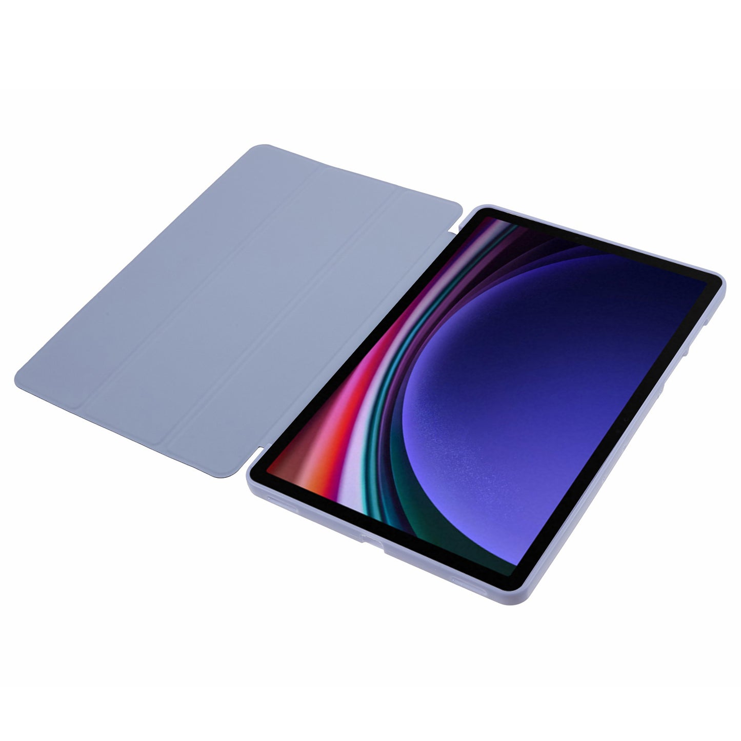 For Samsung Galaxy Tab S9 PU+Matte TPU Tablet Case Anti-Drop Protective Cover with Tri-Fold Stand