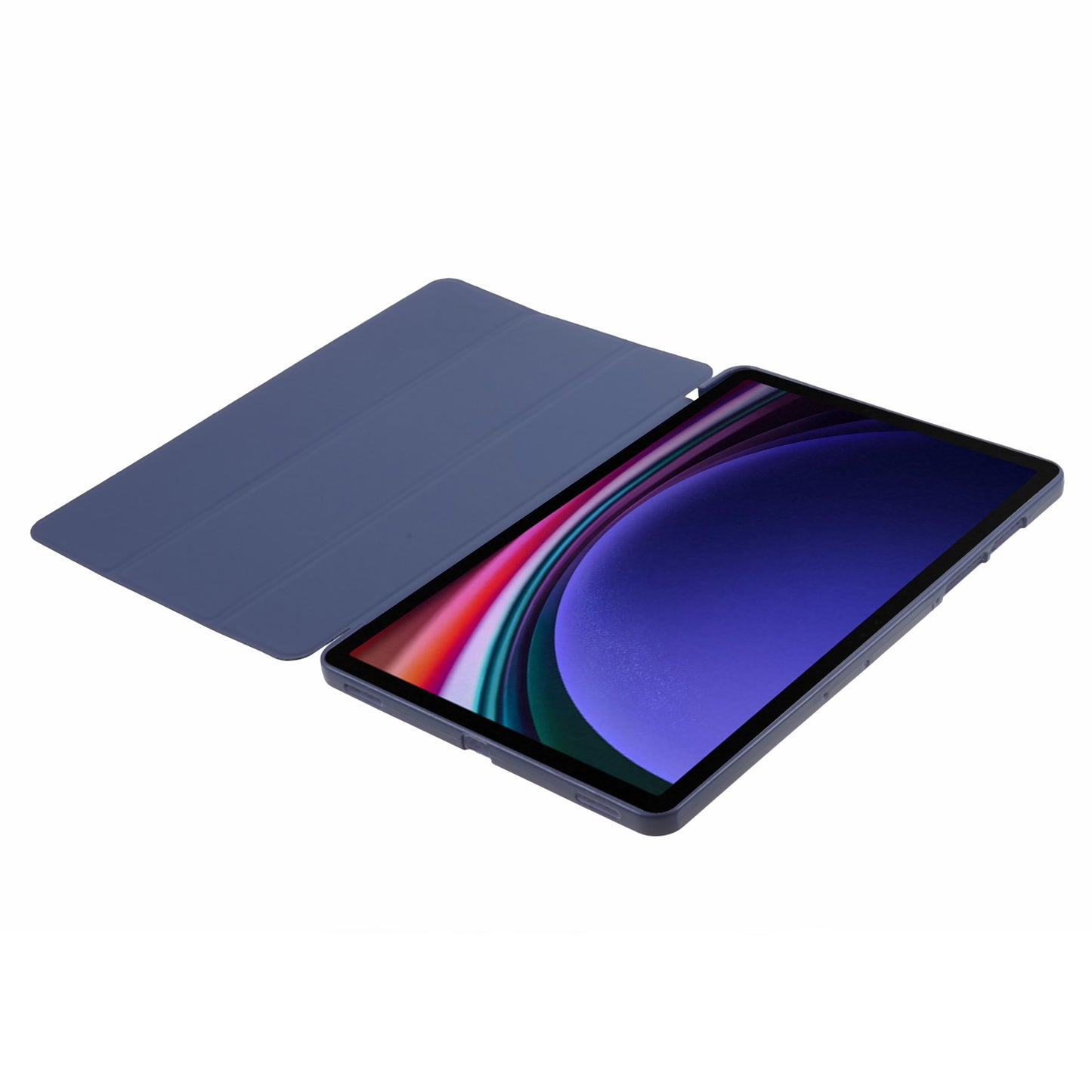 For Samsung Galaxy Tab S9 PU+Matte TPU Tablet Case Anti-Drop Protective Cover with Tri-Fold Stand