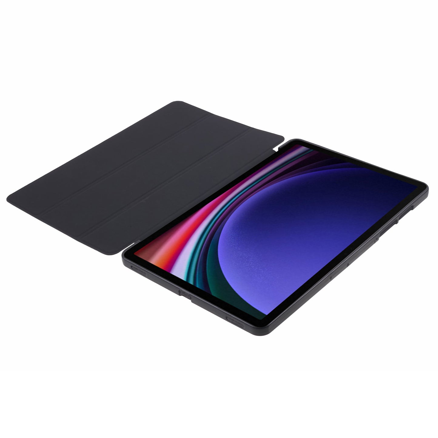 For Samsung Galaxy Tab S9 PU+Matte TPU Tablet Case Anti-Drop Protective Cover with Tri-Fold Stand