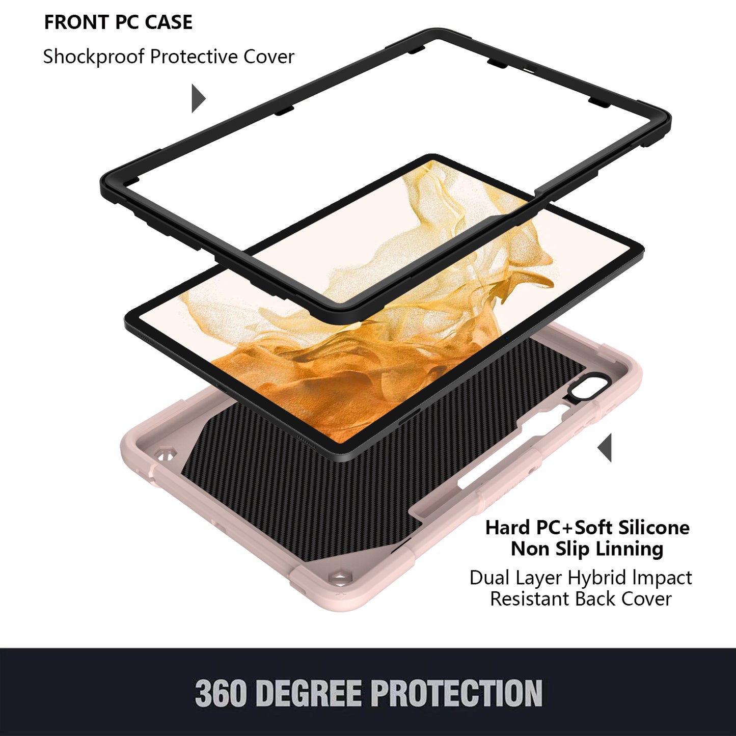 Anti-scratch Silicone + PC Tablet Case for Samsung Galaxy Tab S9 Butterfly Shape Kickstand Cover with Shoulder Strap