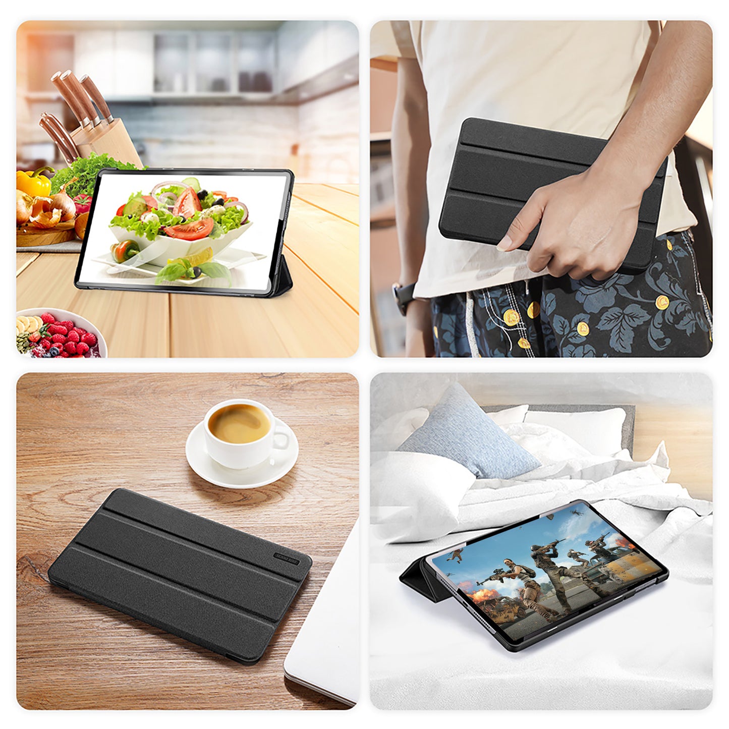 DUX DUCIS Domo Series for Honor Pad X9 Tri-fold Stand Folio Case PU Leather Full-Body Tablet Protective Cover