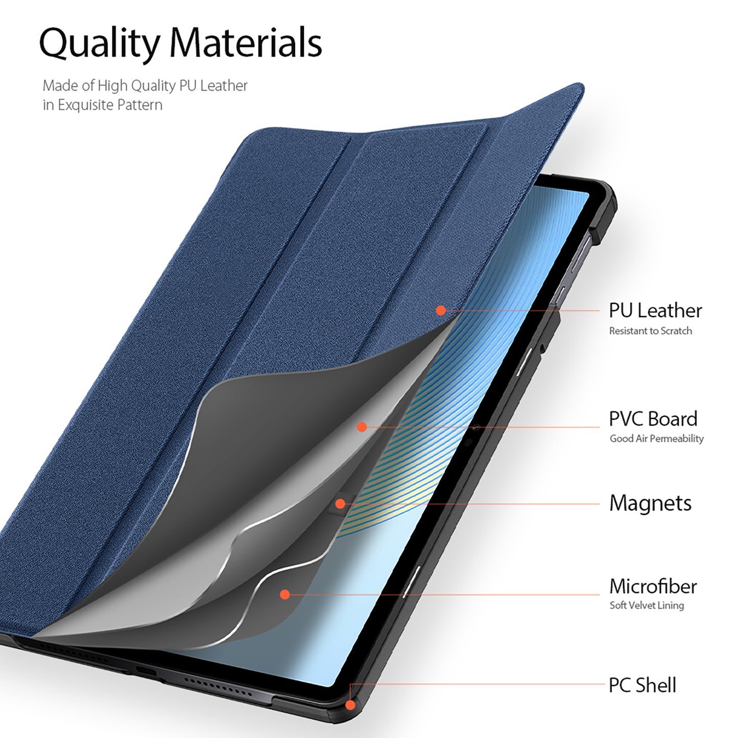 DUX DUCIS Domo Series for Honor Pad X9 Tri-fold Stand Folio Case PU Leather Full-Body Tablet Protective Cover