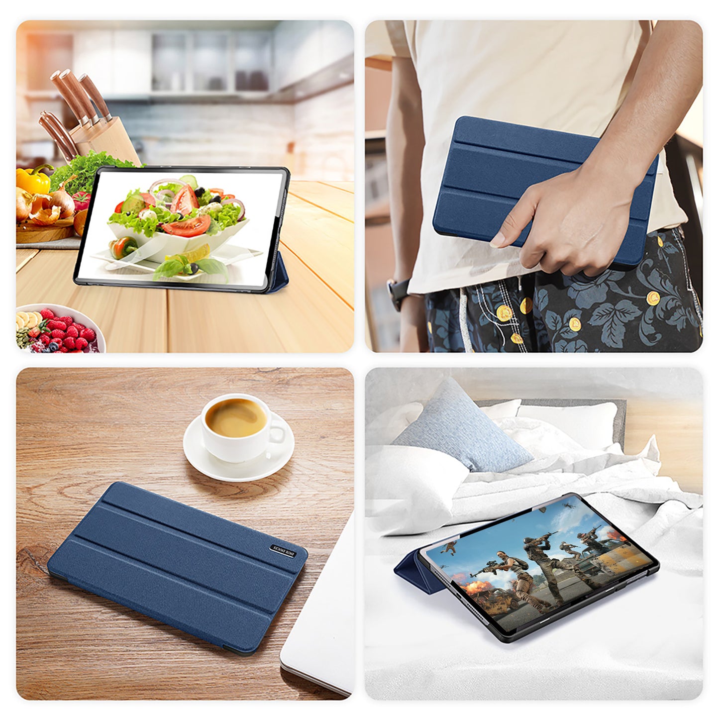 DUX DUCIS Domo Series for Honor Pad X9 Tri-fold Stand Folio Case PU Leather Full-Body Tablet Protective Cover