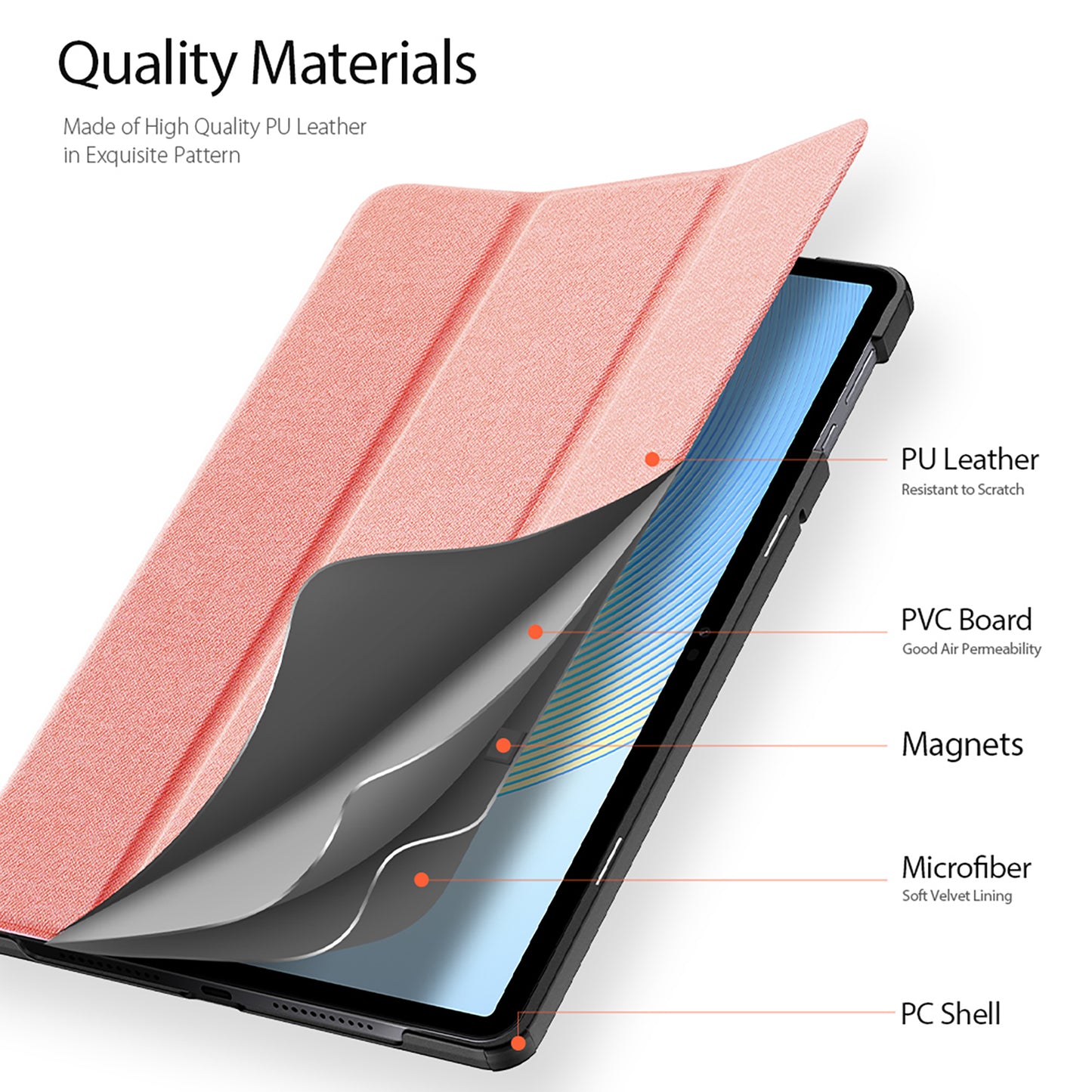 DUX DUCIS Domo Series for Honor Pad X9 Tri-fold Stand Folio Case PU Leather Full-Body Tablet Protective Cover