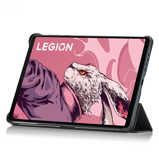 For Lenovo Legion Y700 Tri-Fold Stand Protective Tablet Case Magnetic Absorption PU Leather Cover