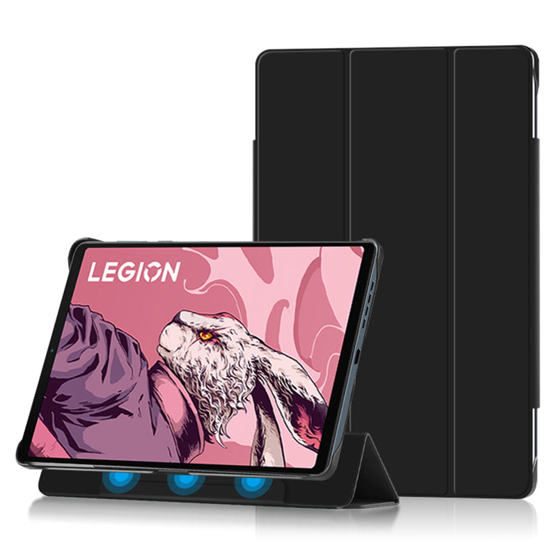 For Lenovo Legion Y700 Tri-Fold Stand Protective Tablet Case Magnetic Absorption PU Leather Cover