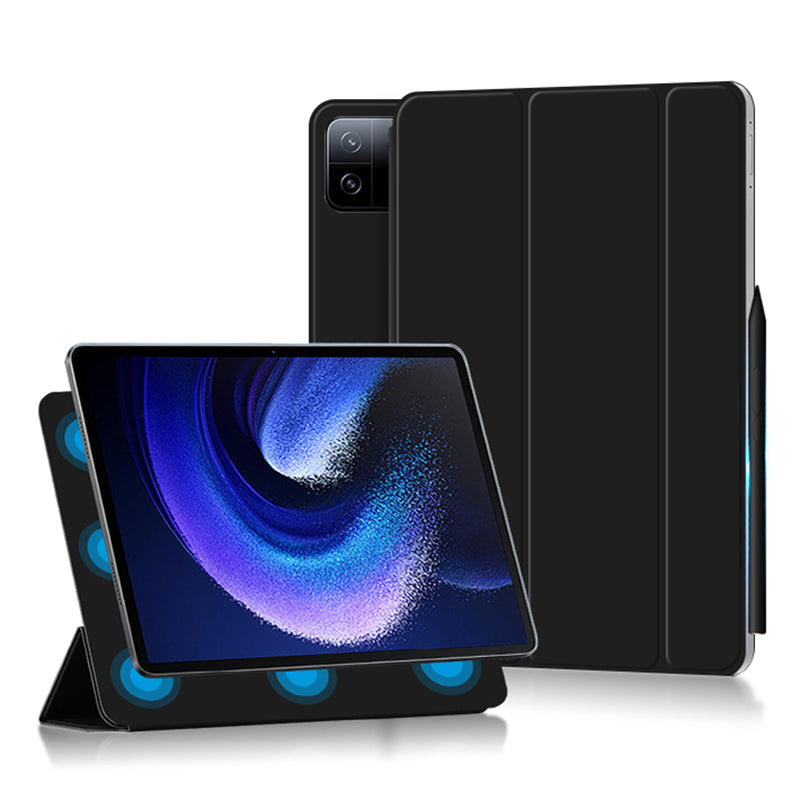 For Xiaomi Pad 6 Max 14 Anti-scratch PU Leather Tablet Case Trifold Stand Magnetic Protective Cover