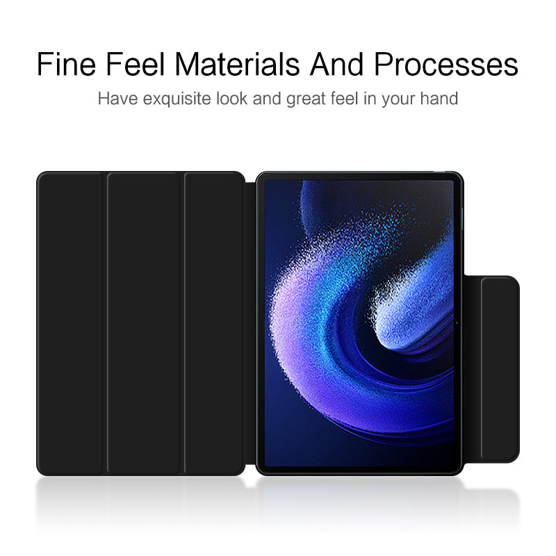 For Xiaomi Pad 6 Max 14 Tri-fold Stand PU Leather Magnetic Absorption Tablet Case Auto Sleep / Wake Cover