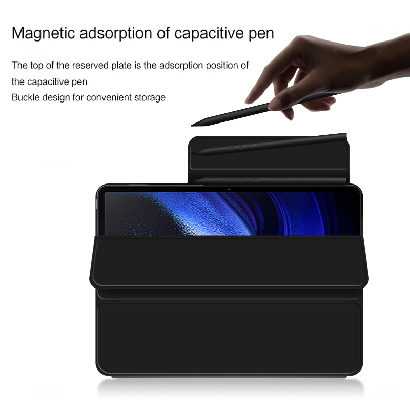 For Xiaomi Pad 6 Max 14 Tri-fold Stand PU Leather Magnetic Absorption Tablet Case Auto Sleep / Wake Cover