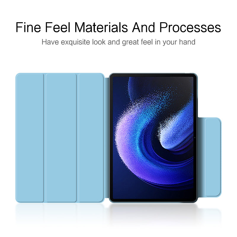 For Xiaomi Pad 6 Max 14 Tri-fold Stand PU Leather Magnetic Absorption Tablet Case Auto Sleep / Wake Cover