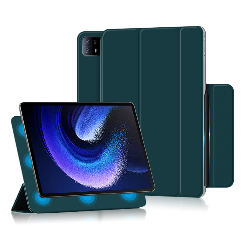 For Xiaomi Pad 6 Max 14 Tri-fold Stand PU Leather Magnetic Absorption Tablet Case Auto Sleep / Wake Cover