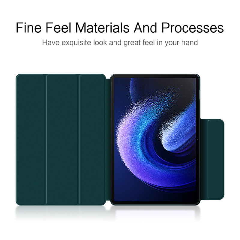 For Xiaomi Pad 6 Max 14 Tri-fold Stand PU Leather Magnetic Absorption Tablet Case Auto Sleep / Wake Cover