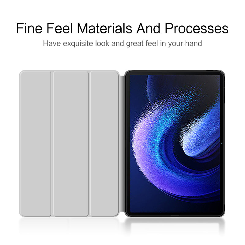 Protective Case for Xiaomi Pad 6 Max 14 , Trifold Stand PU Leather + TPU Anti-fall Tablet Cover