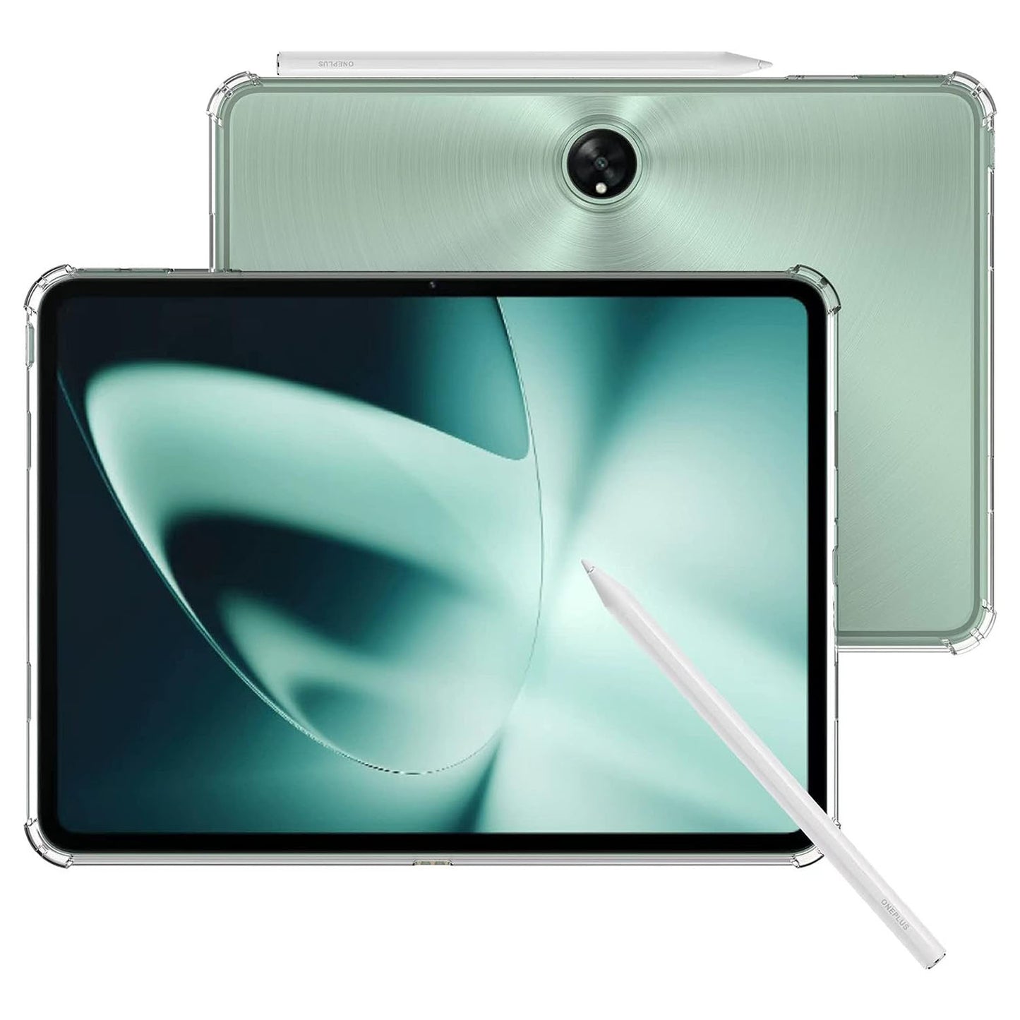 For OnePlus Pad Transparent TPU Tablet Case Reinforced Corners Anti-drop Tablet Cover