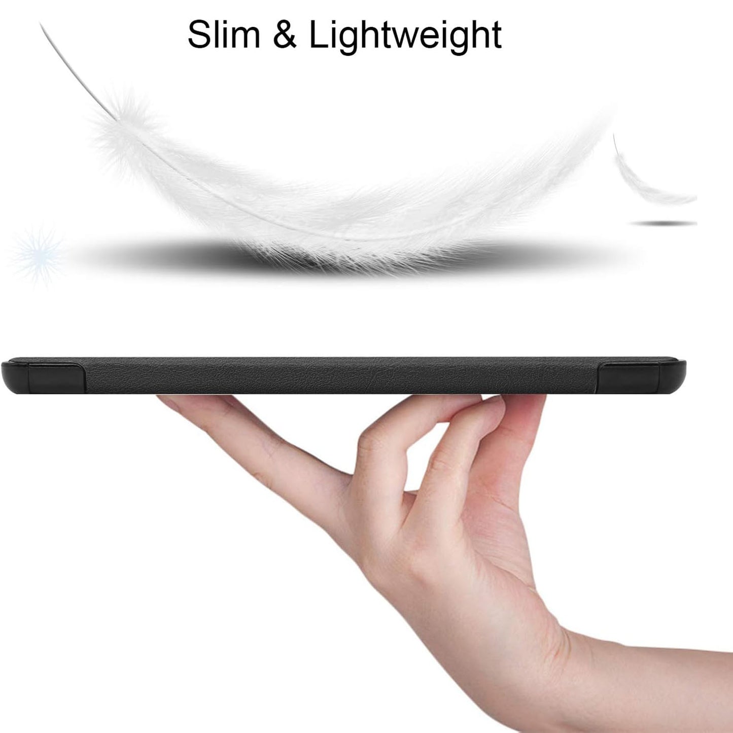 For Samsung Galaxy Tab S9 Tri-fold Stand PU Leather Tablet Case with 2.5D Tempered Glass Screen Protector