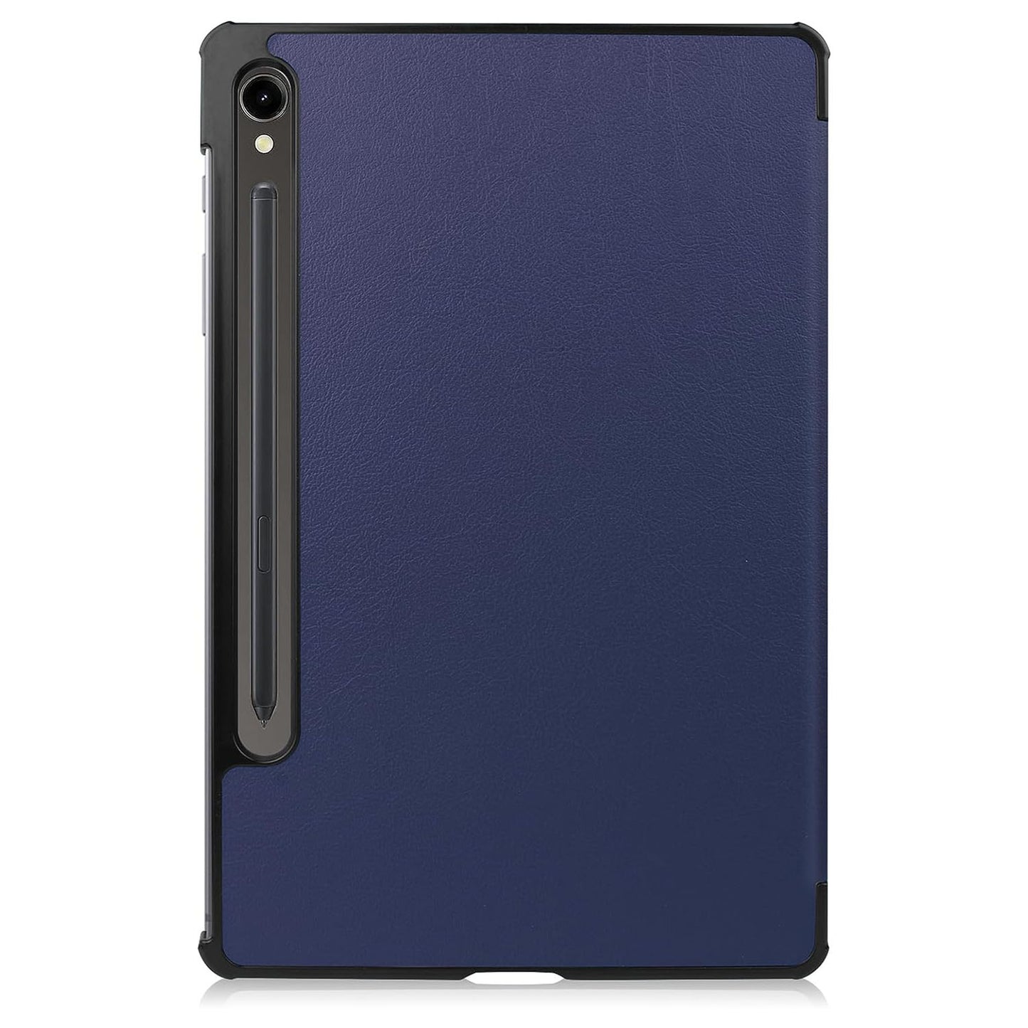 For Samsung Galaxy Tab S9 Tri-fold Stand PU Leather Tablet Case with 2.5D Tempered Glass Screen Protector