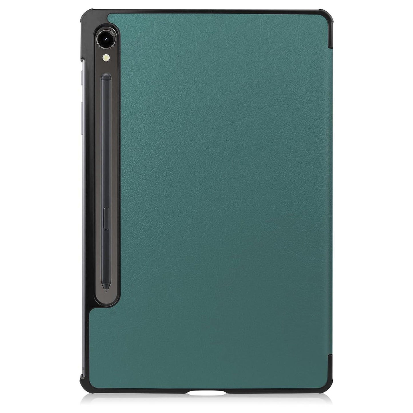 For Samsung Galaxy Tab S9 Tri-fold Stand PU Leather Tablet Case with 2.5D Tempered Glass Screen Protector