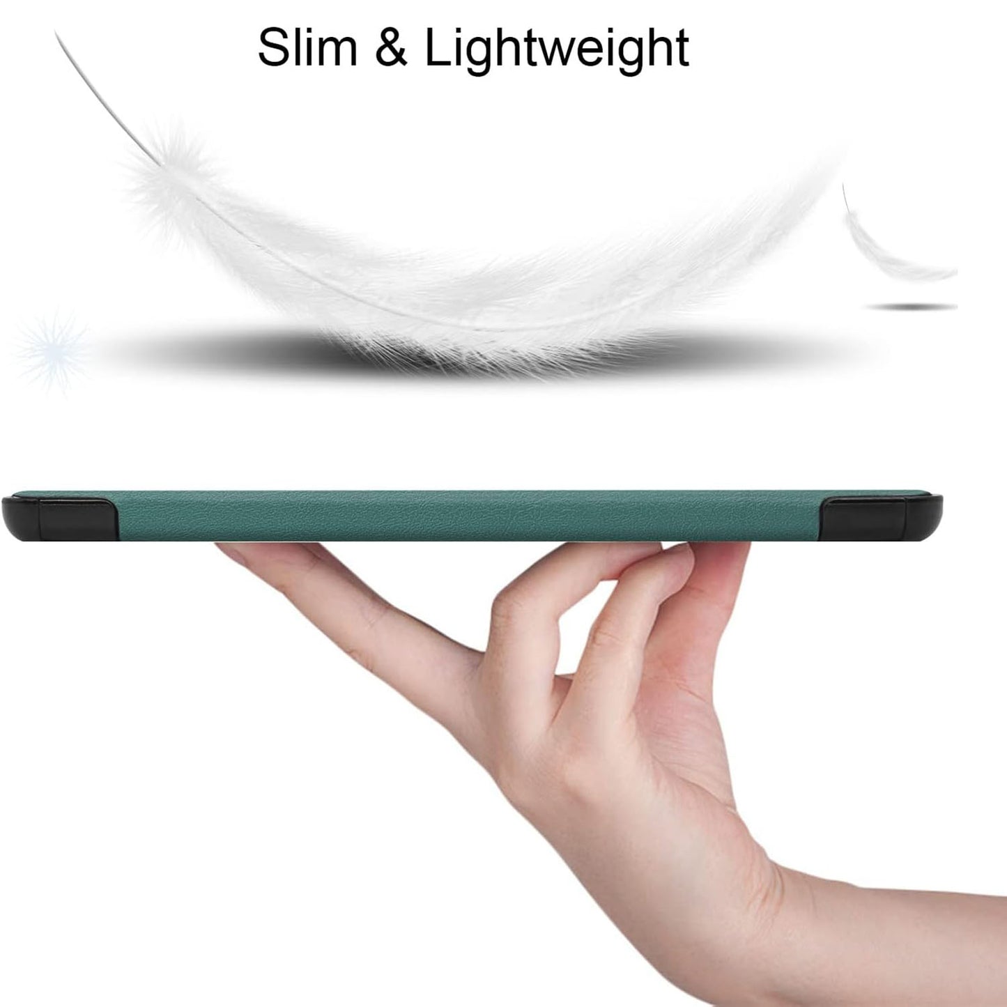 For Samsung Galaxy Tab S9 Tri-fold Stand PU Leather Tablet Case with 2.5D Tempered Glass Screen Protector
