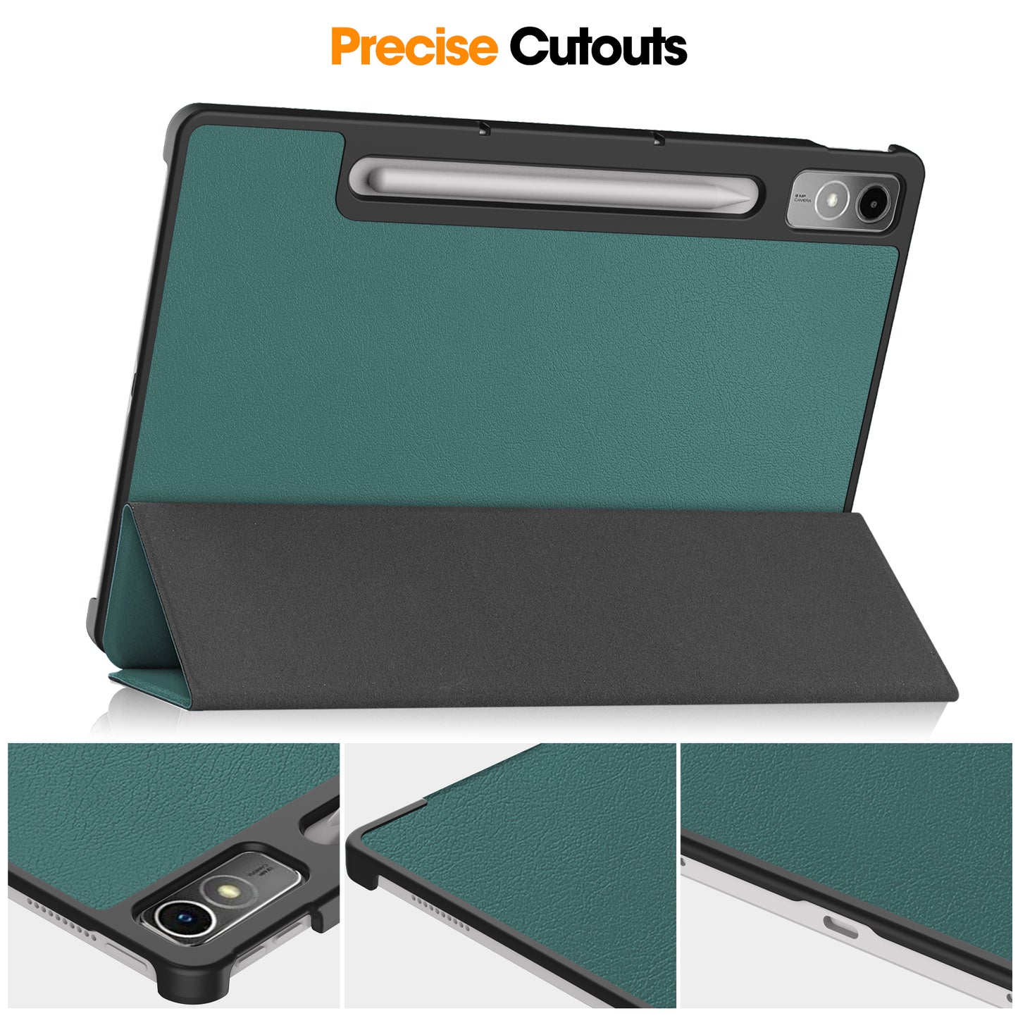 PU Leather Tablet Case for Lenovo Tab P12 , Tri-fold Stand Full Protection Tablet Cover
