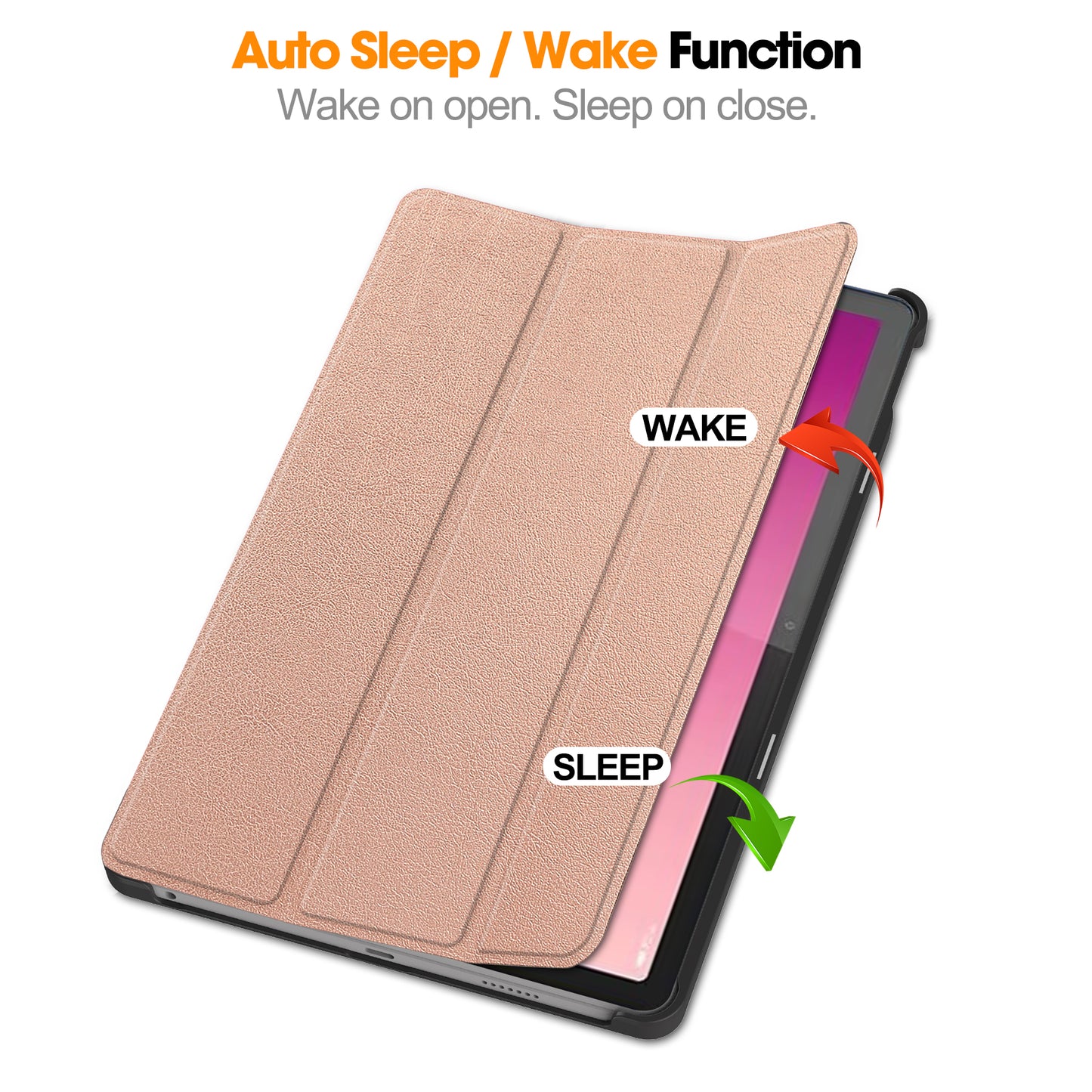 PU Leather Tablet Case for Lenovo Tab P12 , Tri-fold Stand Full Protection Tablet Cover