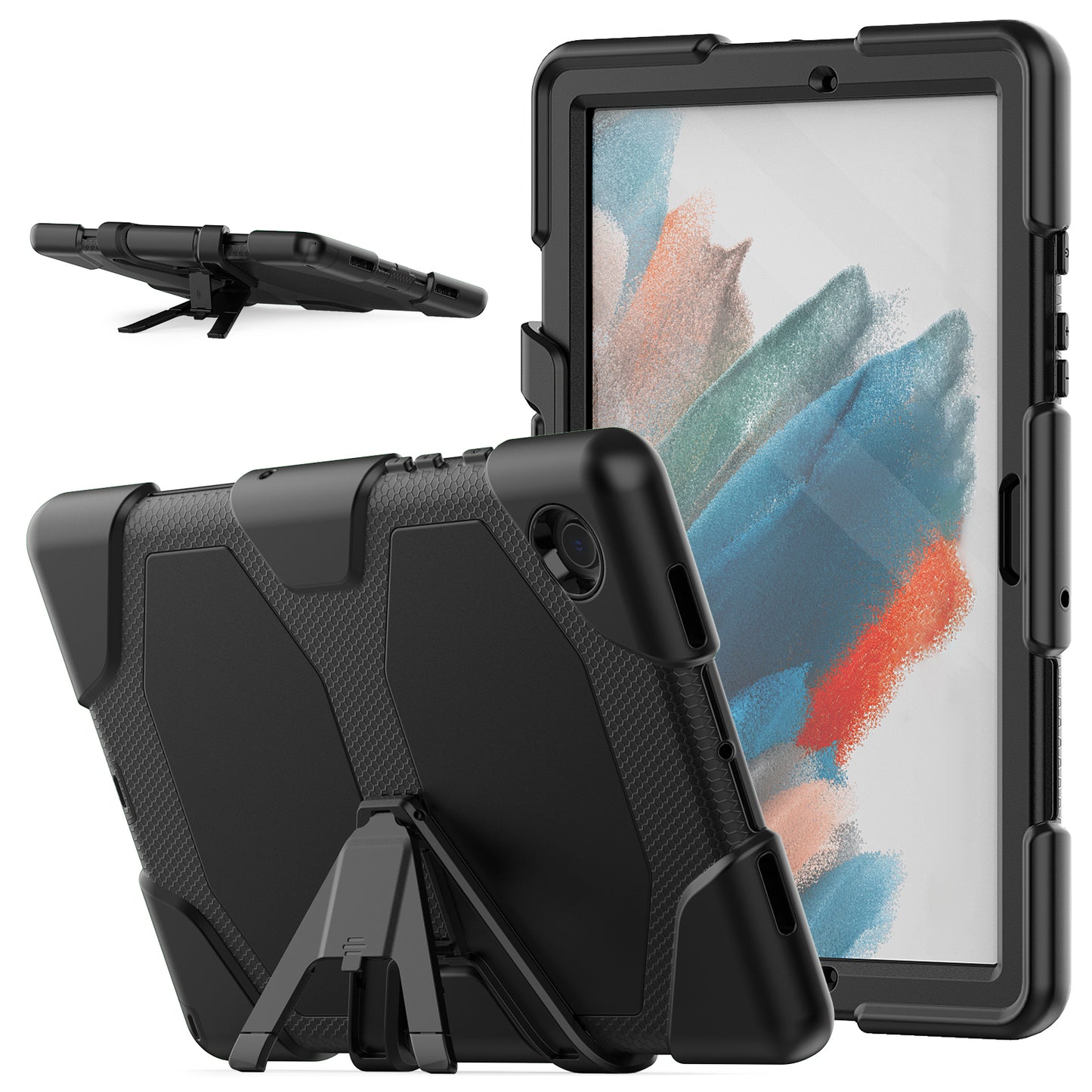 Kickstand Cover for Samsung Galaxy Tab A8 10.5 (2021) / (2022) , PC + Silicone Tablet Case with PET Screen Protector