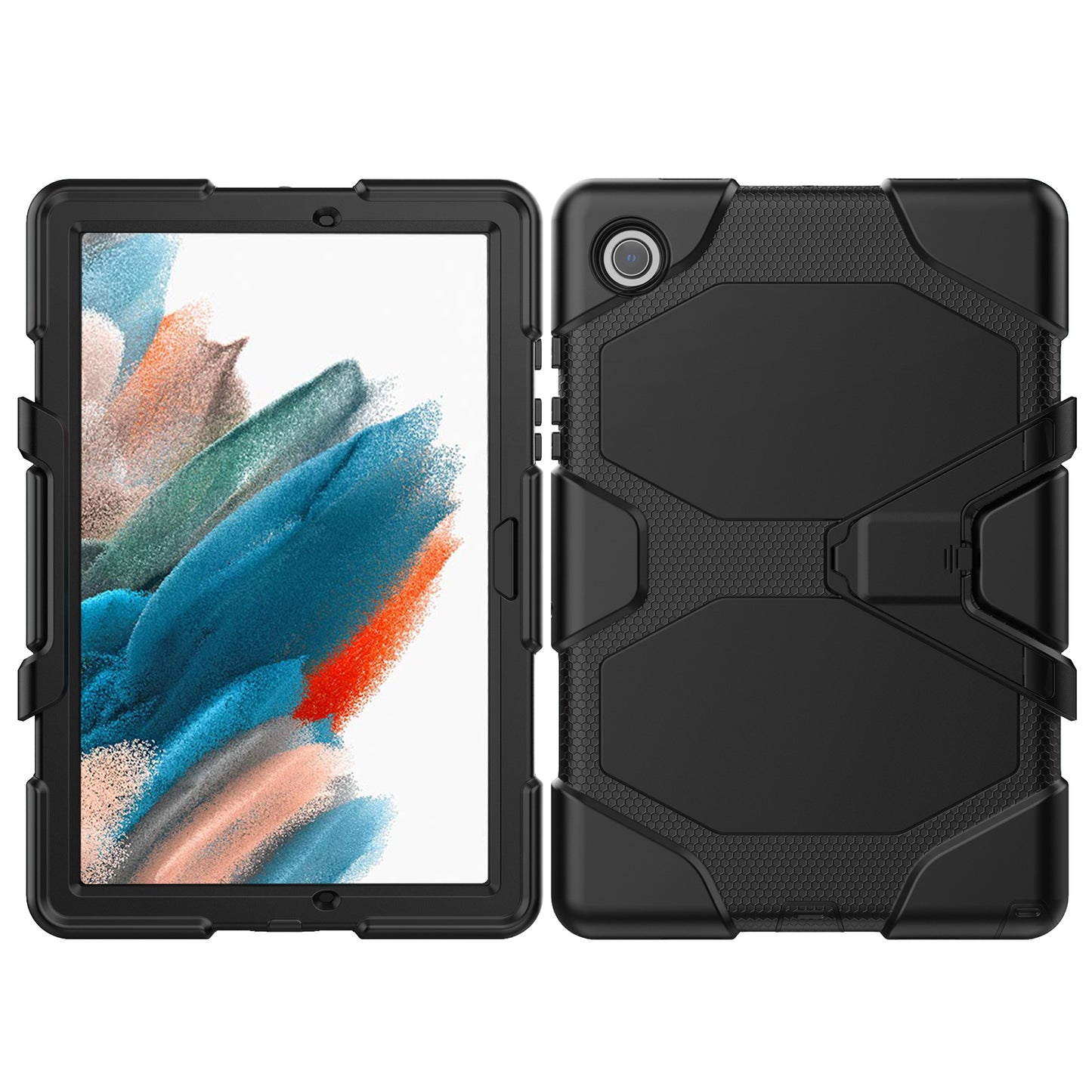 Kickstand Cover for Samsung Galaxy Tab A8 10.5 (2021) / (2022) , PC + Silicone Tablet Case with PET Screen Protector