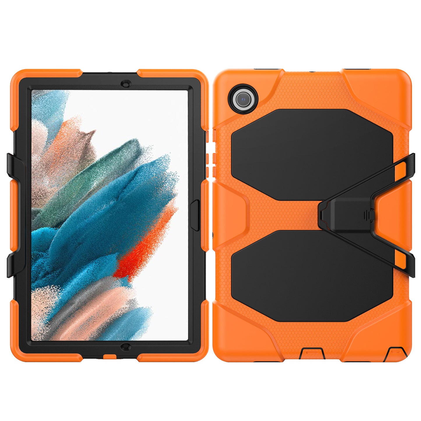 Kickstand Cover for Samsung Galaxy Tab A8 10.5 (2021) / (2022) , PC + Silicone Tablet Case with PET Screen Protector
