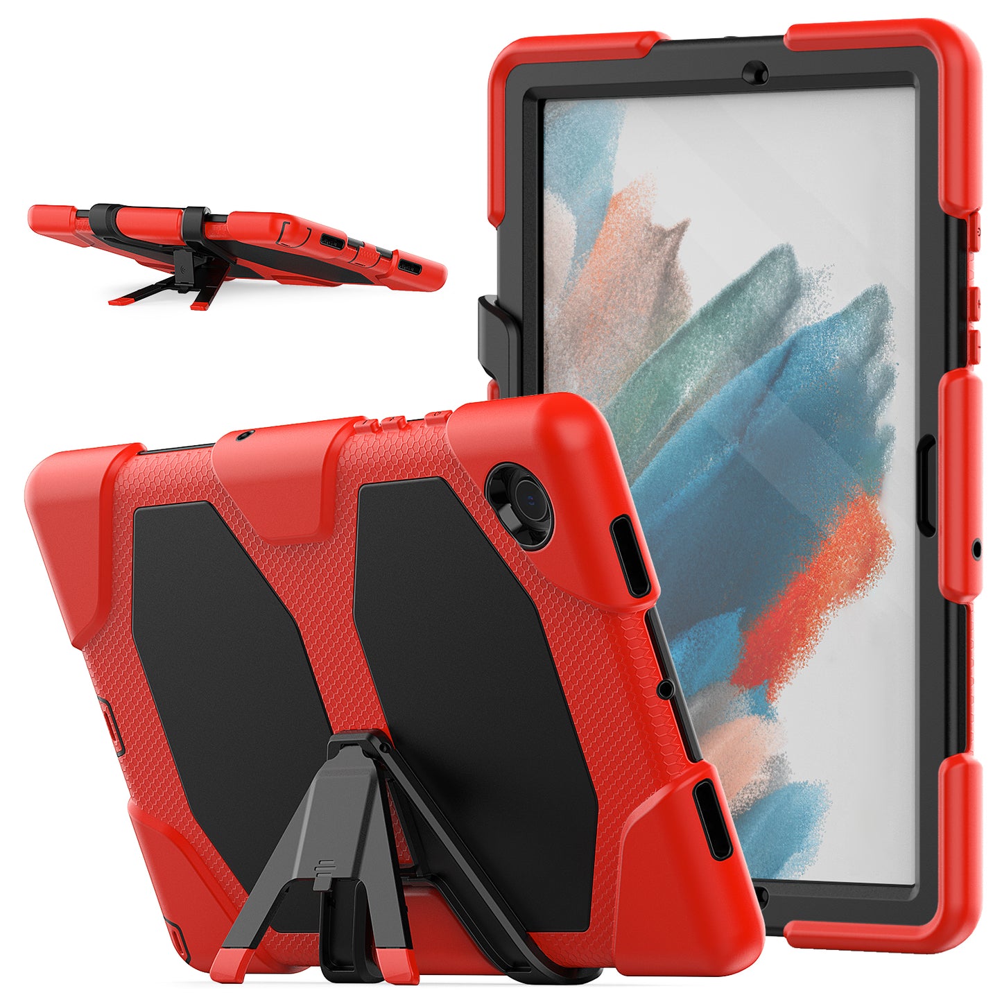 Kickstand Cover for Samsung Galaxy Tab A8 10.5 (2021) / (2022) , PC + Silicone Tablet Case with PET Screen Protector