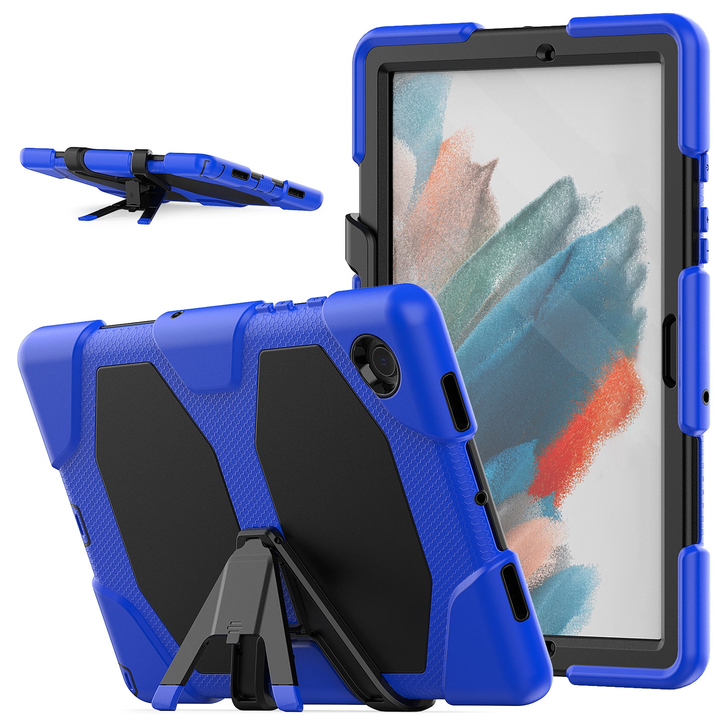 Kickstand Cover for Samsung Galaxy Tab A8 10.5 (2021) / (2022) , PC + Silicone Tablet Case with PET Screen Protector