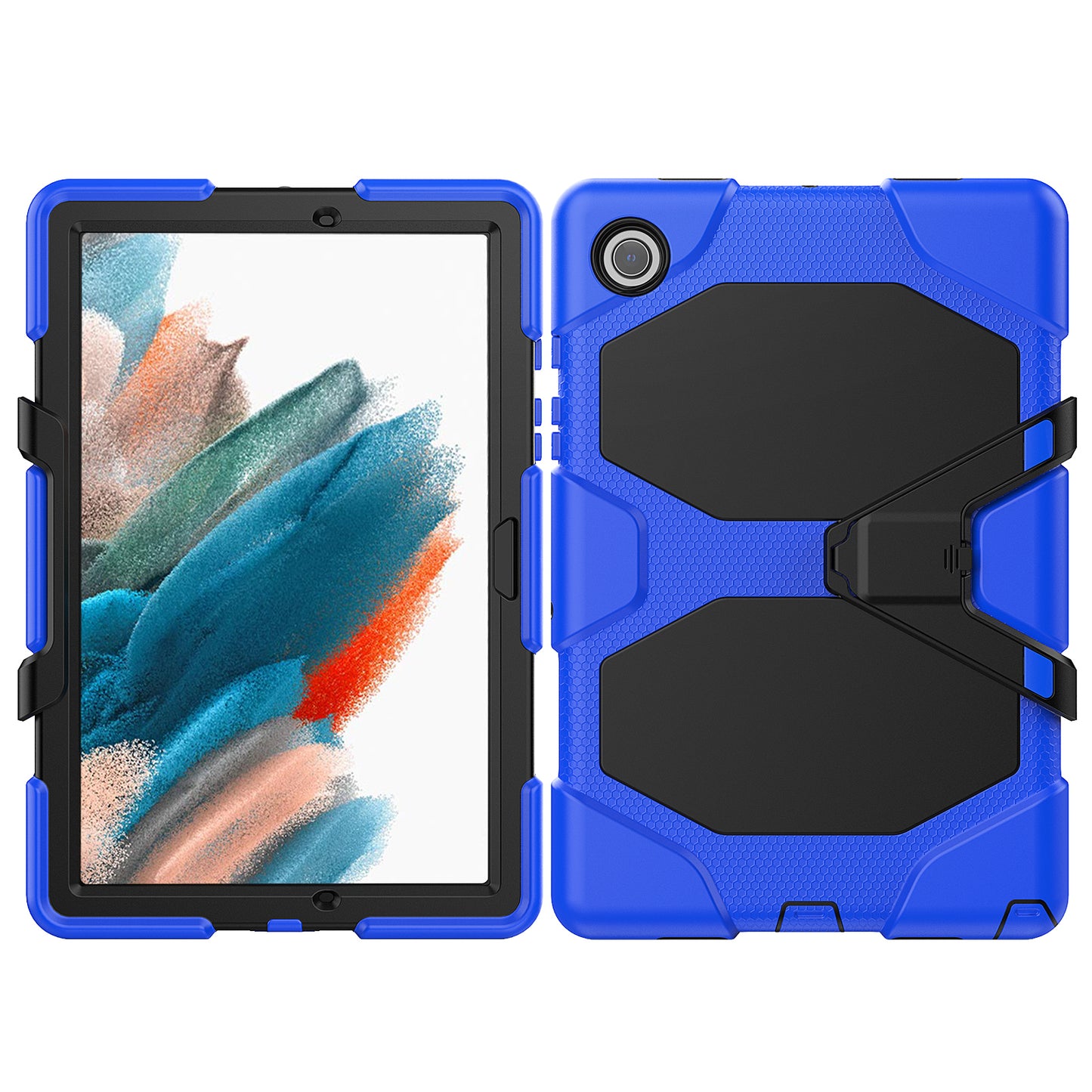 Kickstand Cover for Samsung Galaxy Tab A8 10.5 (2021) / (2022) , PC + Silicone Tablet Case with PET Screen Protector