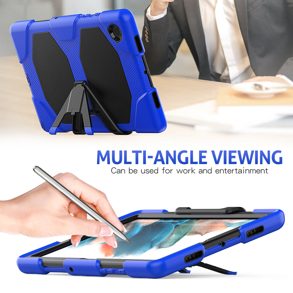 Kickstand Cover for Samsung Galaxy Tab A8 10.5 (2021) / (2022) , PC + Silicone Tablet Case with PET Screen Protector
