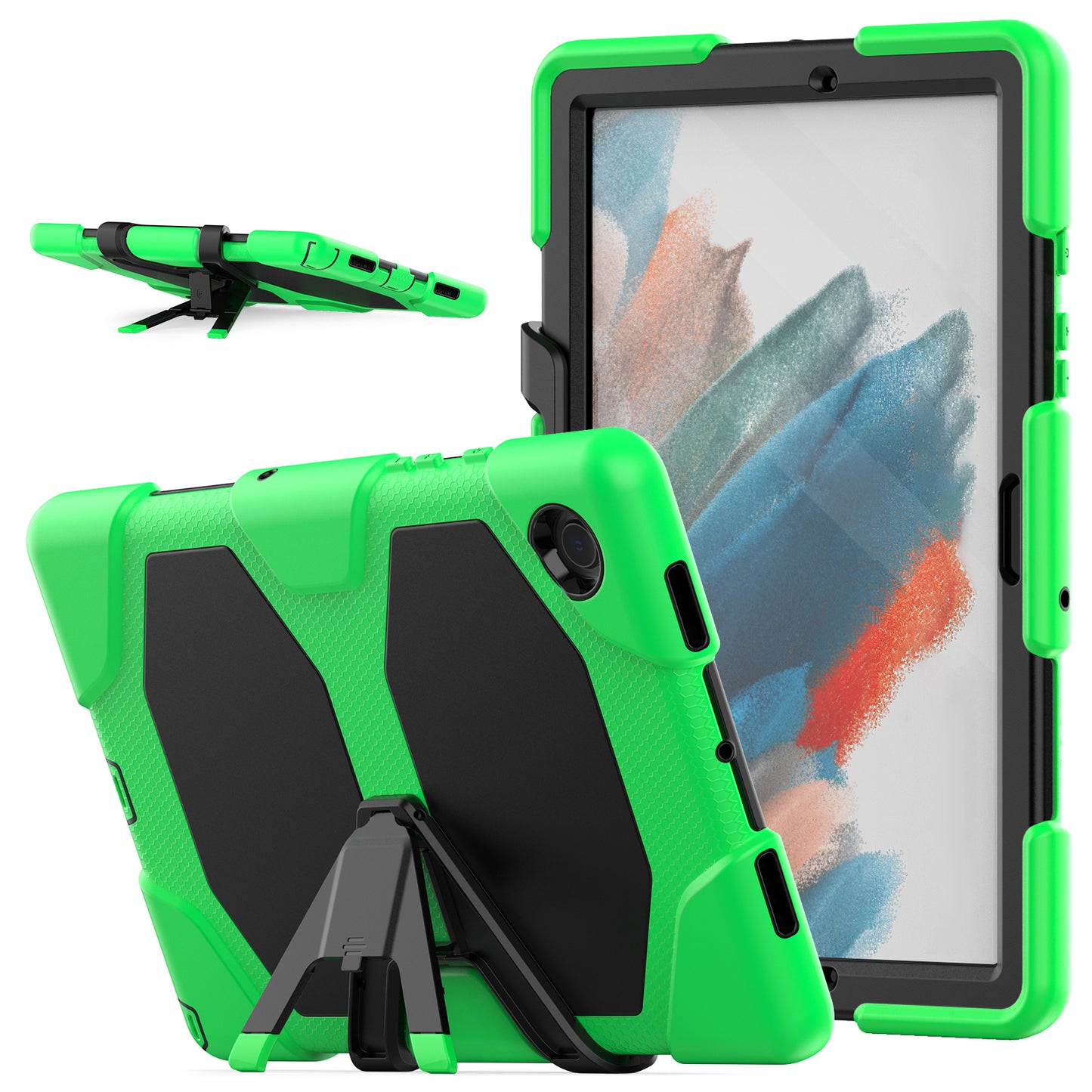 Kickstand Cover for Samsung Galaxy Tab A8 10.5 (2021) / (2022) , PC + Silicone Tablet Case with PET Screen Protector